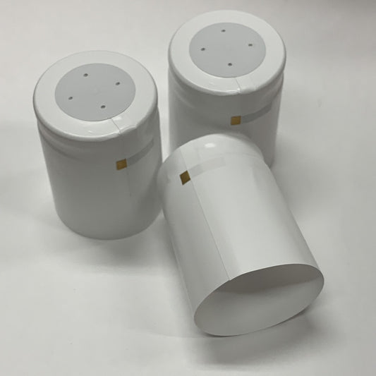 Limited Stock - Matte White Preformed Shrink Caps | 36x50mm - Carton of 6,400