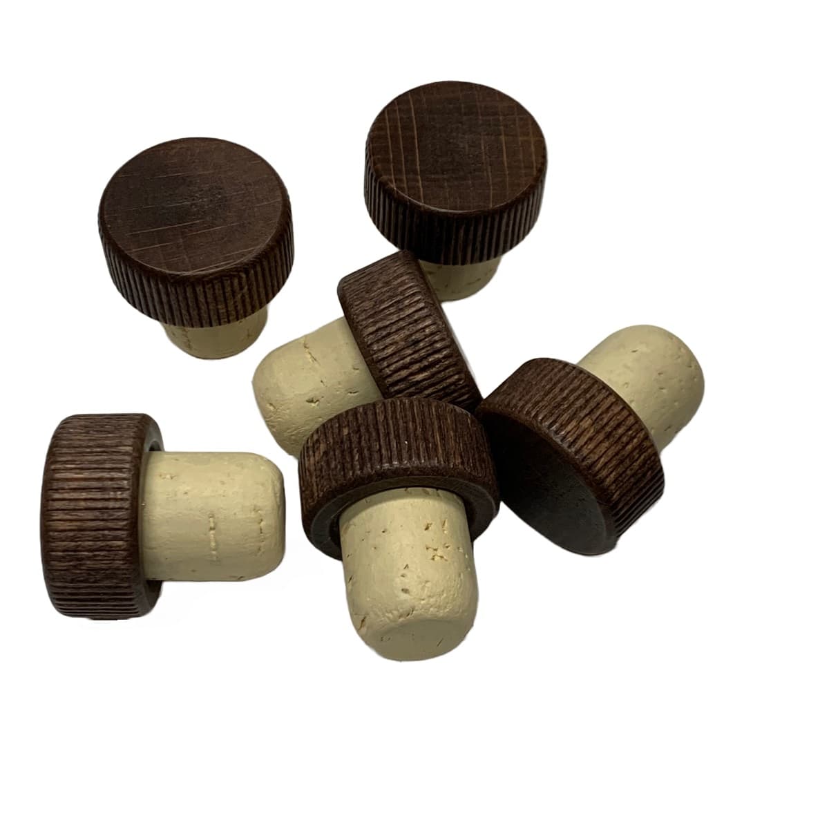 Limited Stock - Brown Wood Cap Stopper, 19.5mm Synthetic Stem | Carton of 3,000