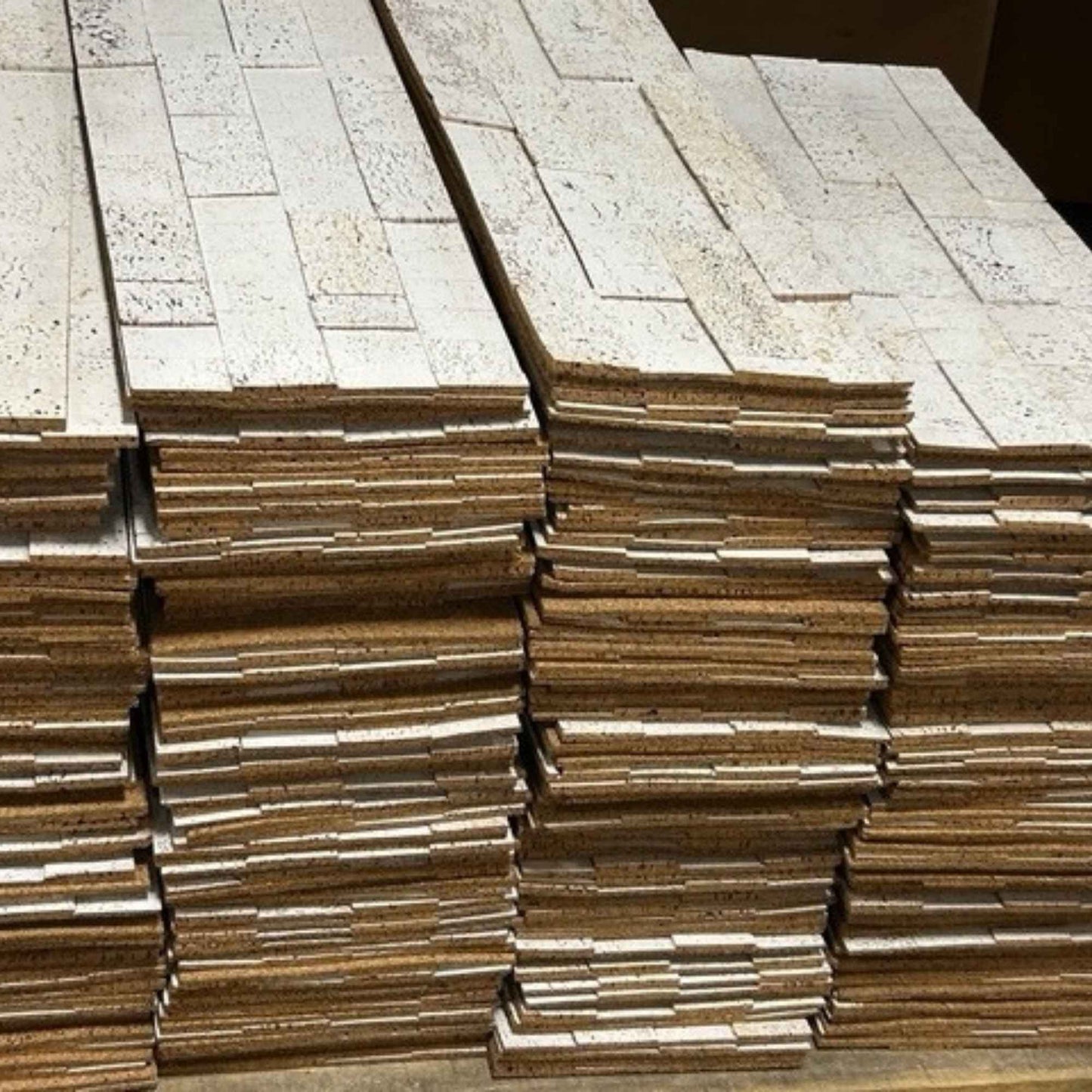 Mirage White Cork Wall Tiles with Peel & Stick Backing | Lot of 265 Tiles (approx. 463 square feet)