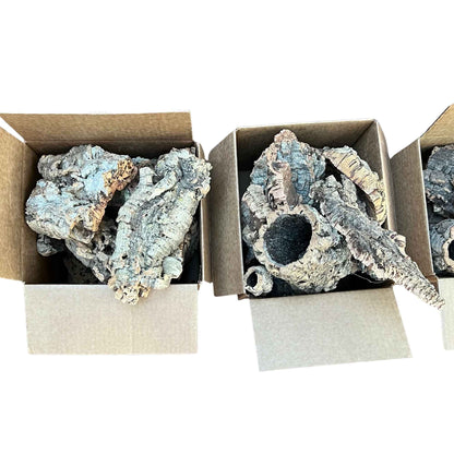 Boxes full of natural virgin cork bark