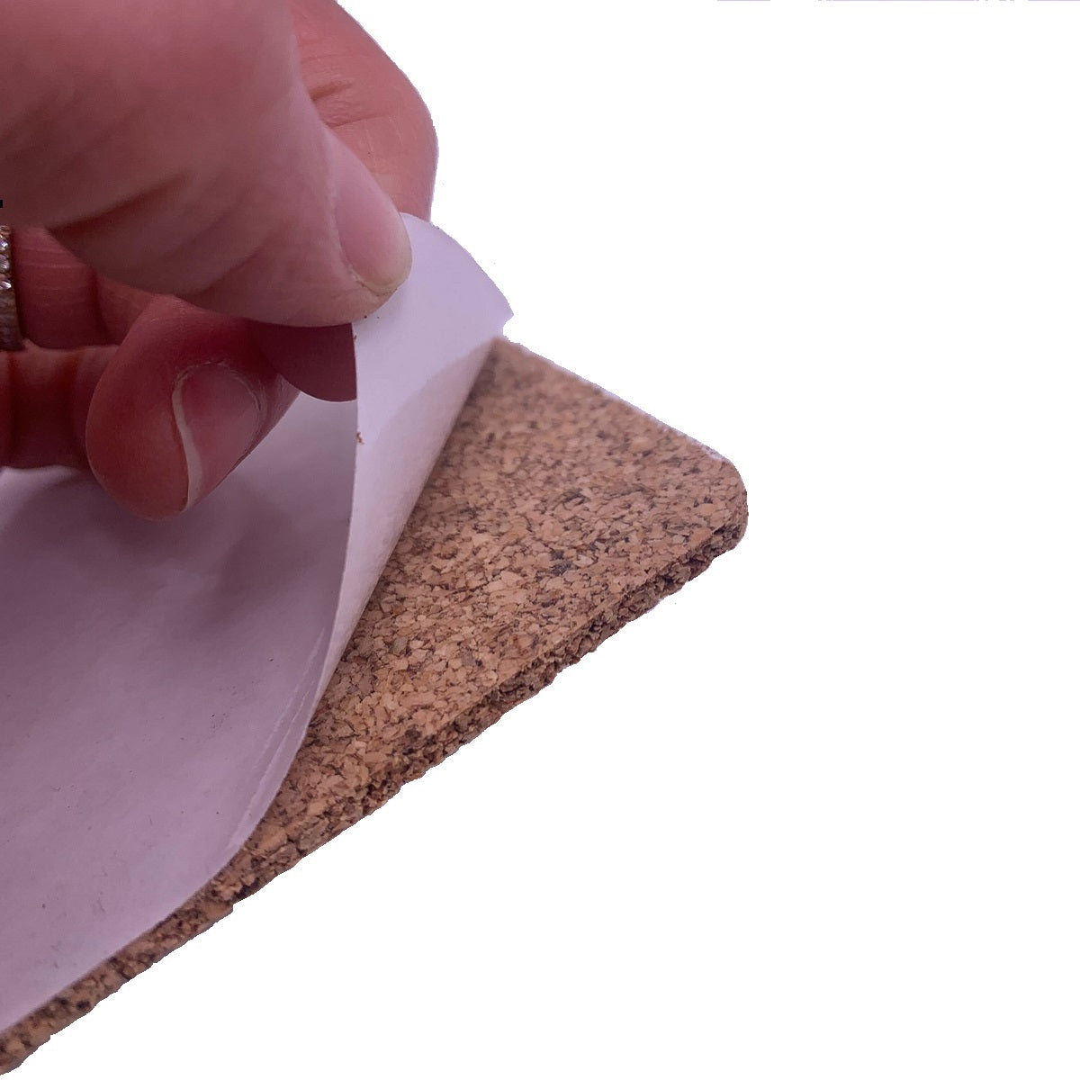 Cork Backing Cork Squares with Self-Adhesive Backing, 1/16