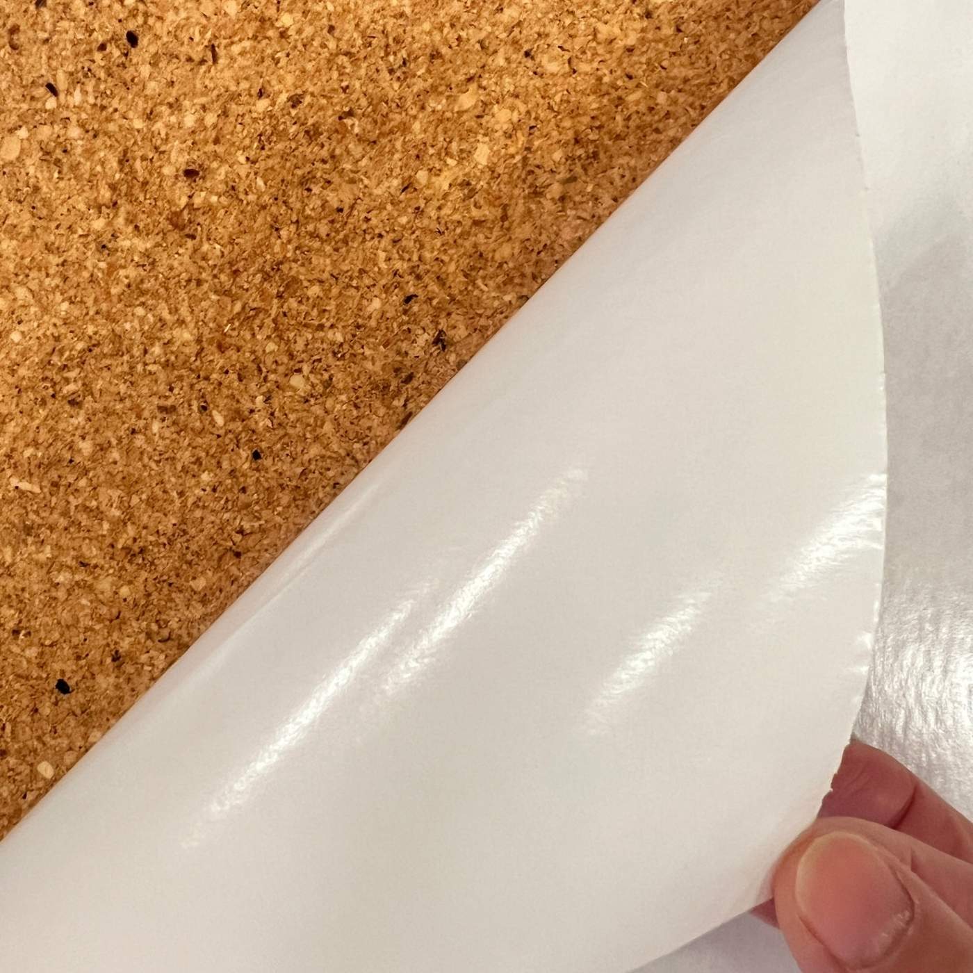 Peel and stick backing make it very easy to install cork wall coverings