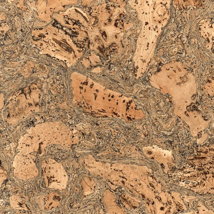 6mm cork wall tiles in Corkstone pattern used as a tackboard surface, showing pinnable cork texture and pattern detail