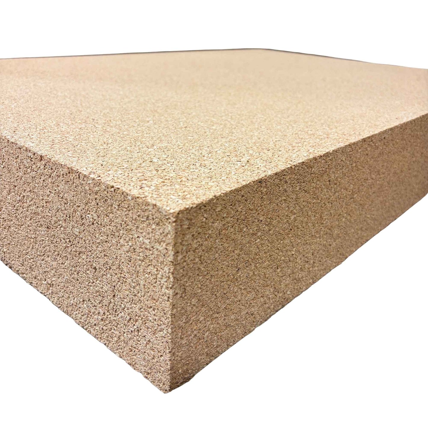 Cork carving block, high density, 5 inches thick closeup of thickness, density and texture