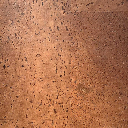Close up of Harmony Brown cork flooring with a speckled patchwork pattern in deep russet browns and chocolate browns