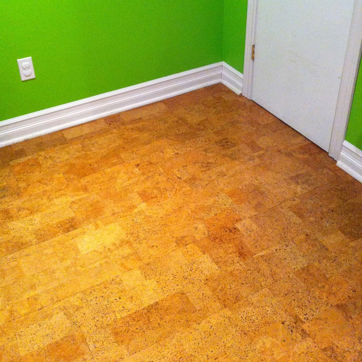 Jelinek Harmony floating cork flooring installed in a family room.