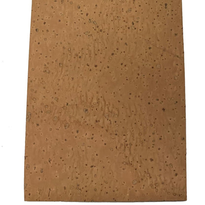 A close-up of top quality, all natural solid cork sheet for musical instruments.