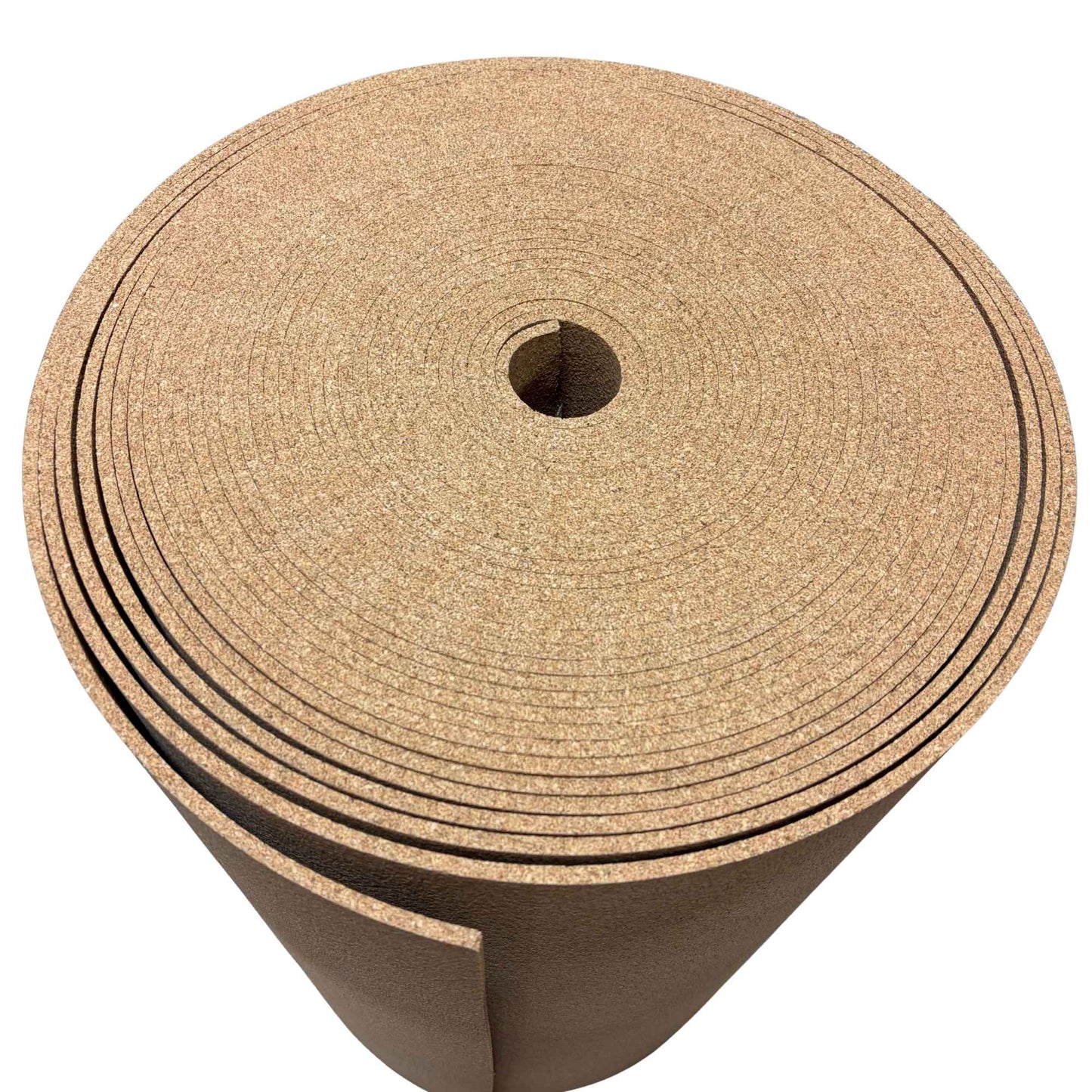 Cork roll on a white background with a top view
