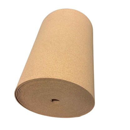 Large roll of Cork bulletin board material on a white background