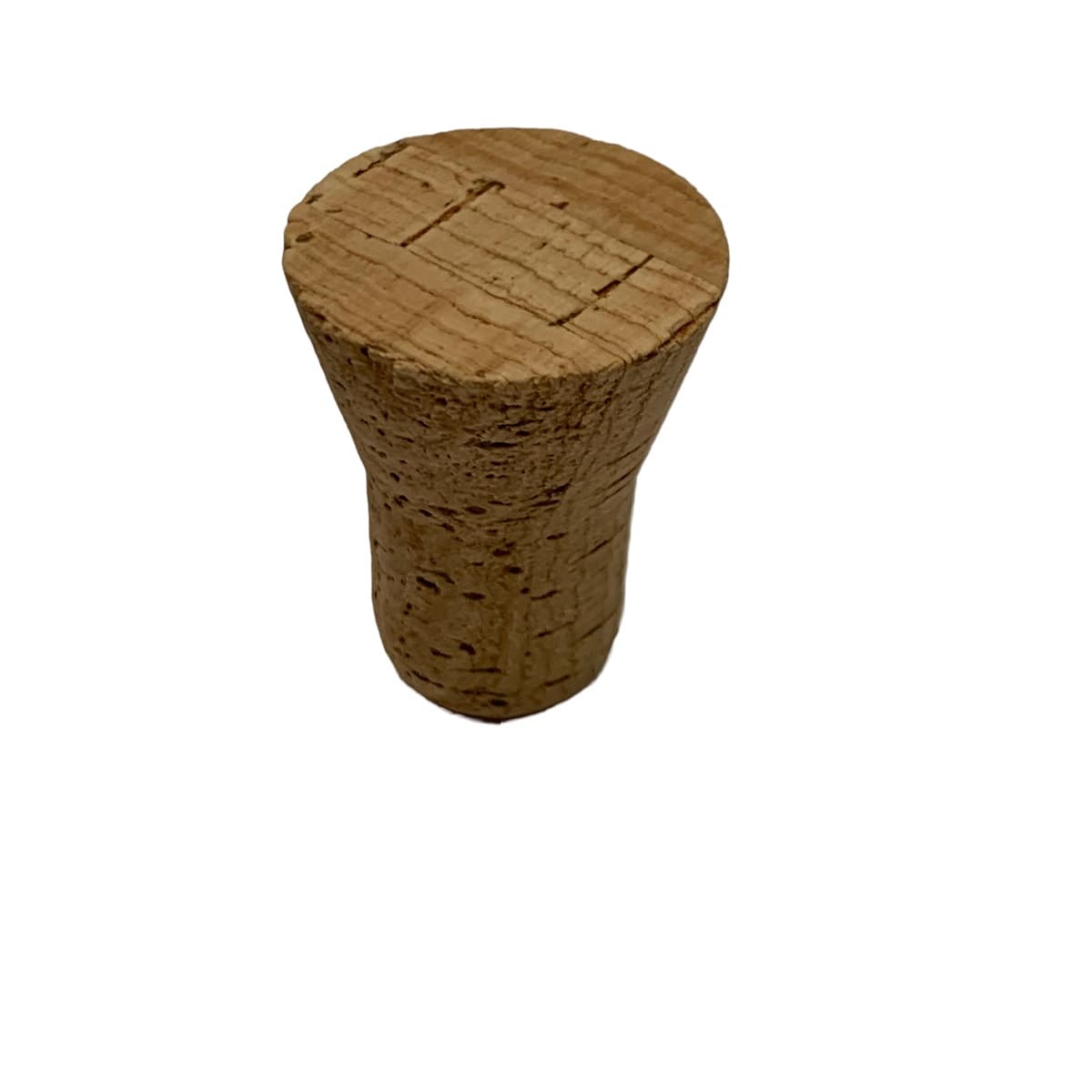 Tapered natural cork flange stopper - top view
