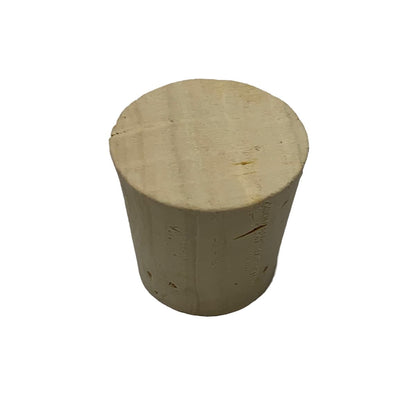 Single RL14 natural tapered cork stopper showing natural cork variations.