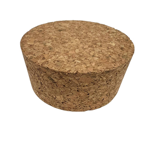 Closeup of single agglomerate tapered cork stopper, size SL30
