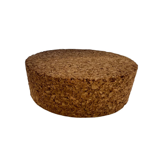 Closeup of single agglomerate tapered cork stopper, size SL46