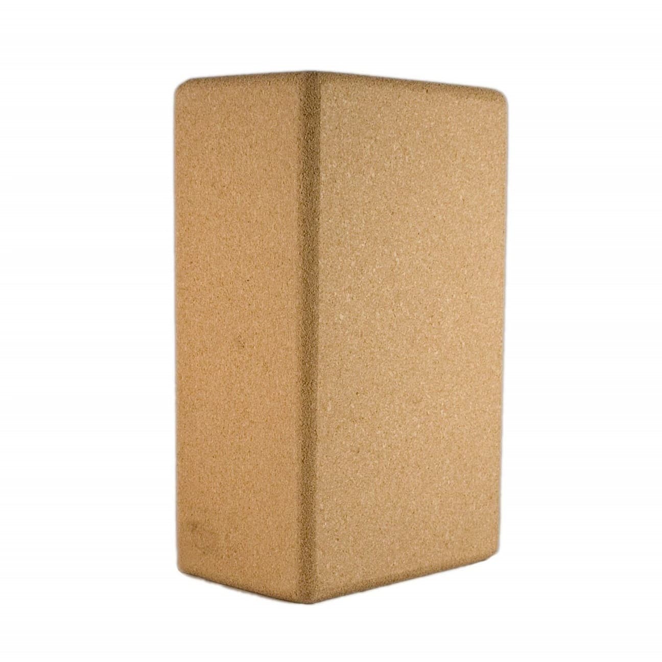 Cork yoga block with rounded edges