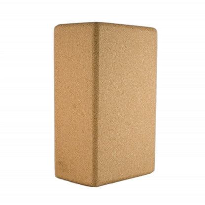 Cork yoga block with rounded edges