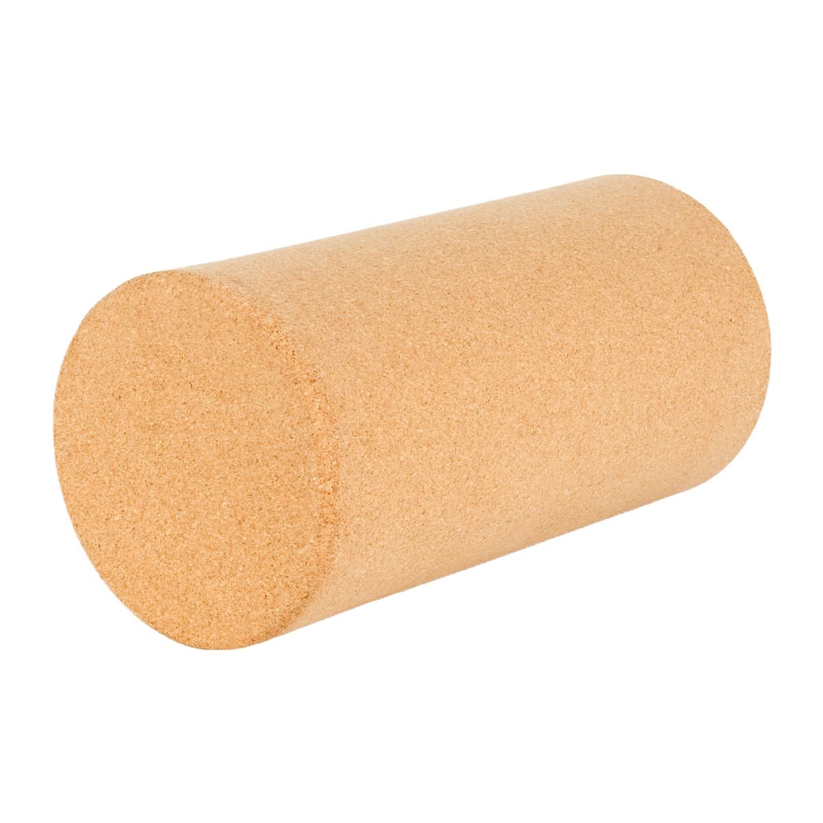 Cylindrical Cork yoga roller on a white background